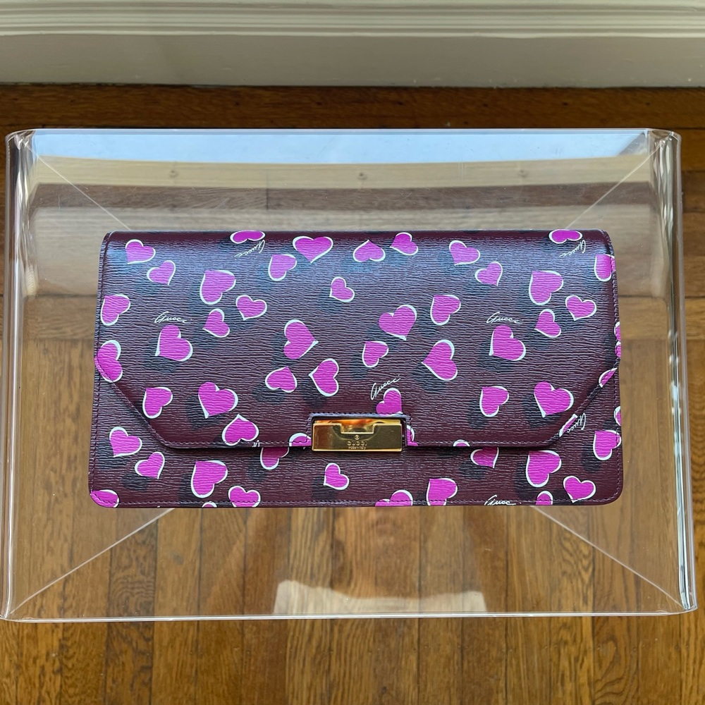 Gucci Heartbeat Shanghai Limited Edition Leather Clutch | Rare | Authentic TRR